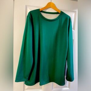 Brandless crew neck sweatshirt, fuzzy, hunter/dark emerald green, XXL, NWOT